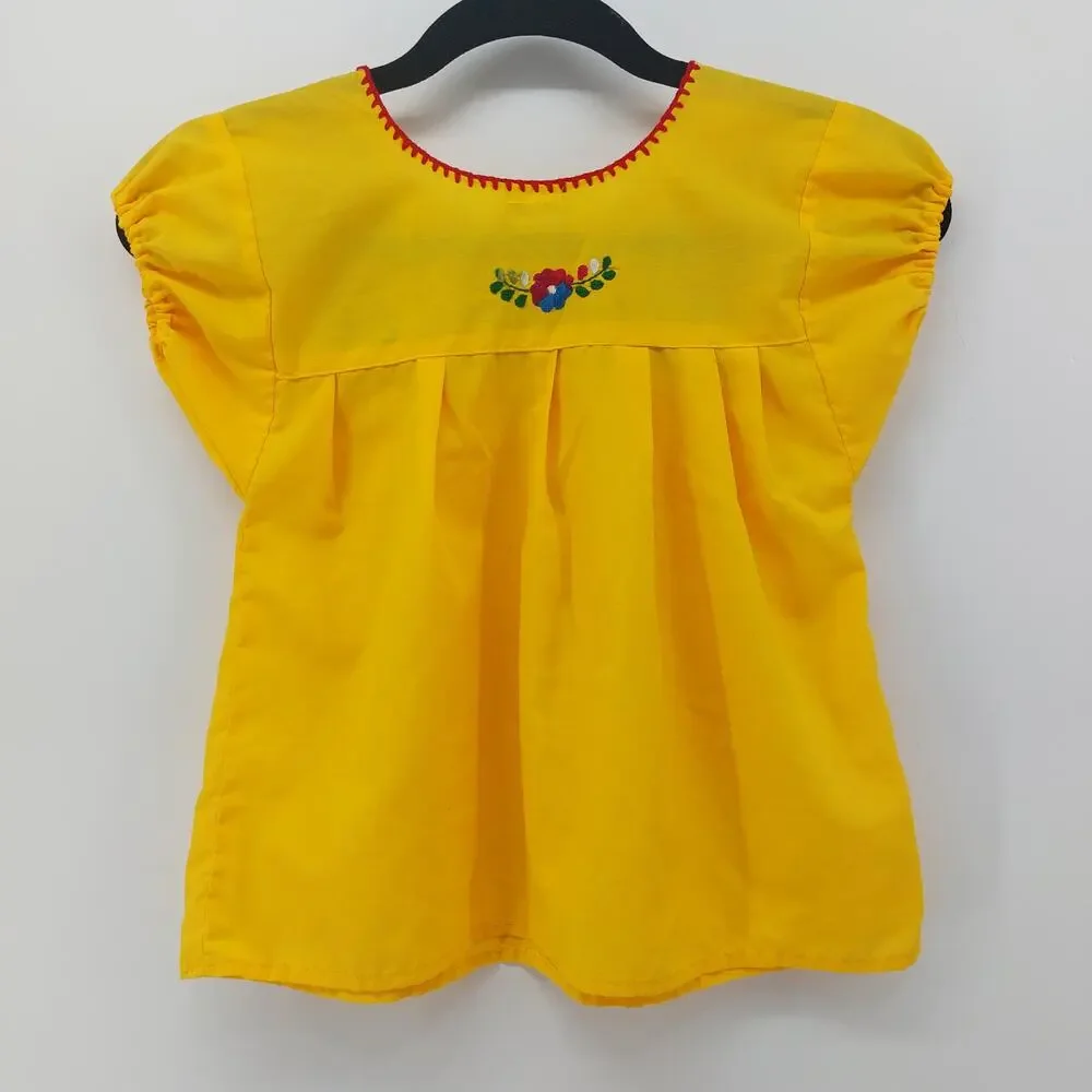 Miguel Clothing Mexican Yellow Mexico Top shirt Campesina 4 - Picture 2 of 14